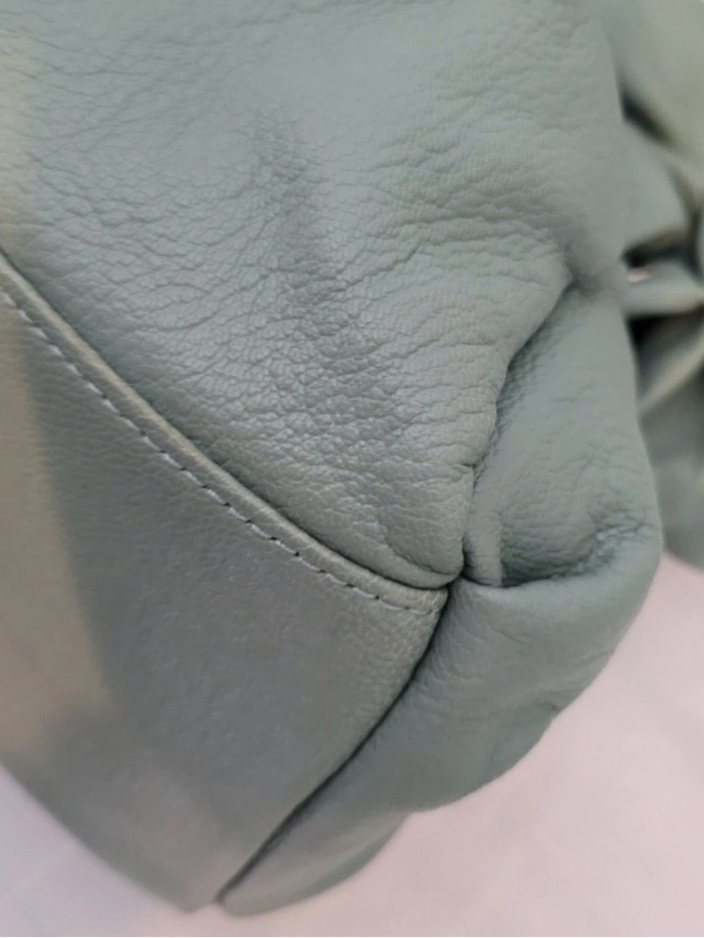 Barr + Barr NY Leather Shoulder Tote Bag Seafoam Green - Picture 10 of 16